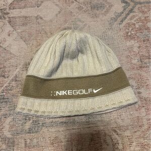 Nike Men’s Cream and Olive Golf Ribbed Beanie